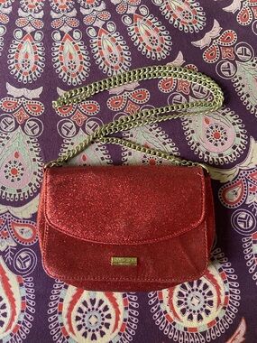 Jimmy Choo Perfume Mini Clutch-Crossbody-Evening Bag glitter red